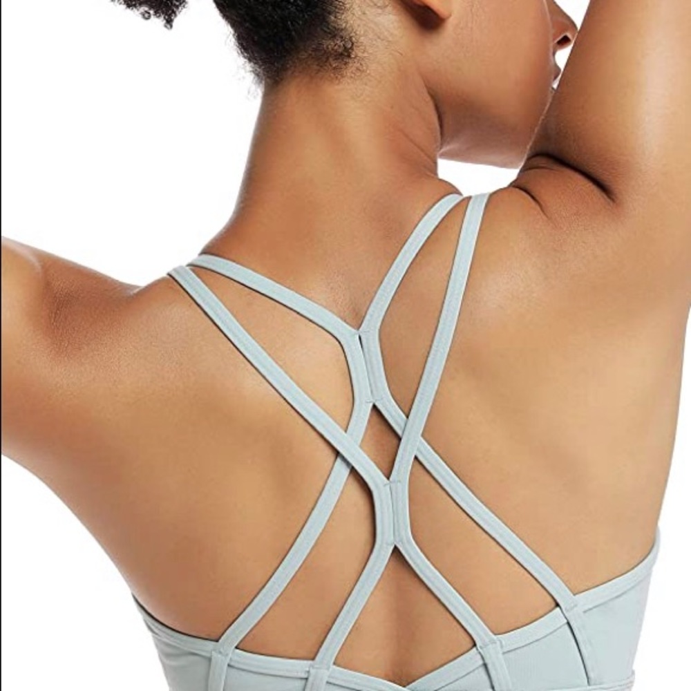 Seafoam Strappy Sports Bra